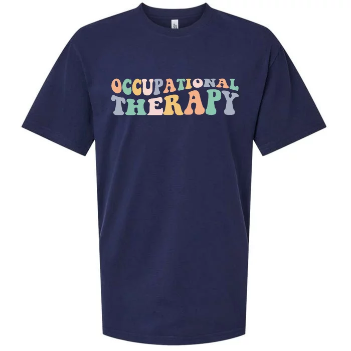 Retro Groovy Occupational Therapy OT Therapist Sueded Cloud Jersey T-Shirt