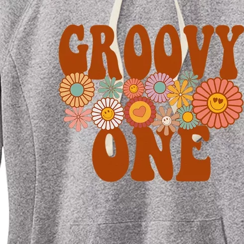 Retro Groovy One Matching Family 1st Birthday Party Women's Fleece Hoodie