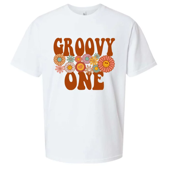 Retro Groovy One Matching Family 1st Birthday Party Sueded Cloud Jersey T-Shirt