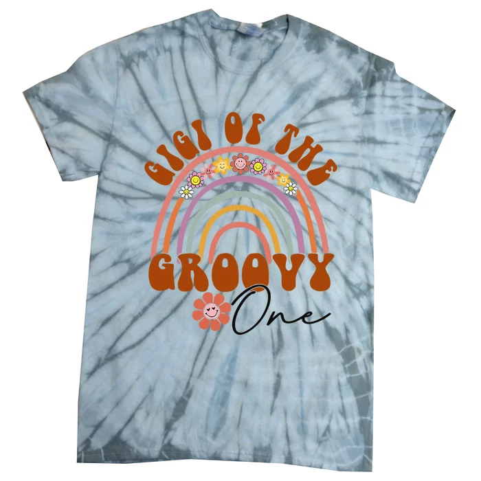 Retro Gigi of Groovy One Matching Family 1st Birthday Party Tie-Dye T-Shirt