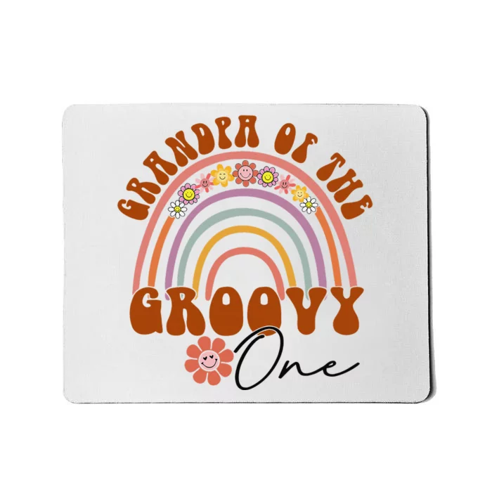 Retro Grandpa of Groovy One Matching Family Birthday Party Mousepad