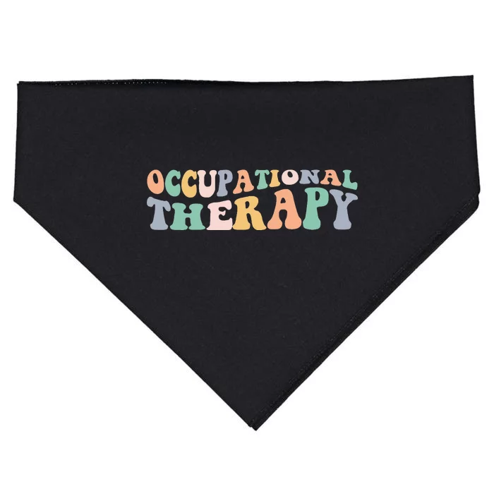 Retro Groovy Occupational Therapy OT Therapist USA-Made Doggie Bandana