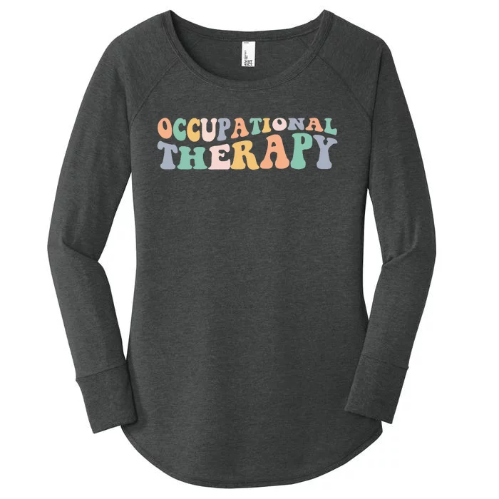 Retro Groovy Occupational Therapy OT Therapist Women's Perfect Tri Tunic Long Sleeve Shirt