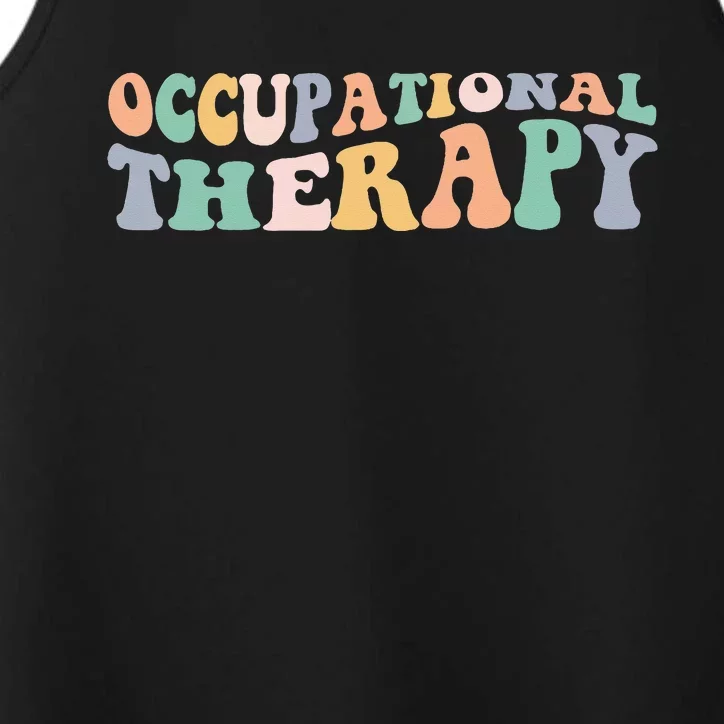 Retro Groovy Occupational Therapy OT Therapist Performance Tank