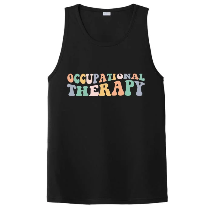 Retro Groovy Occupational Therapy OT Therapist Performance Tank