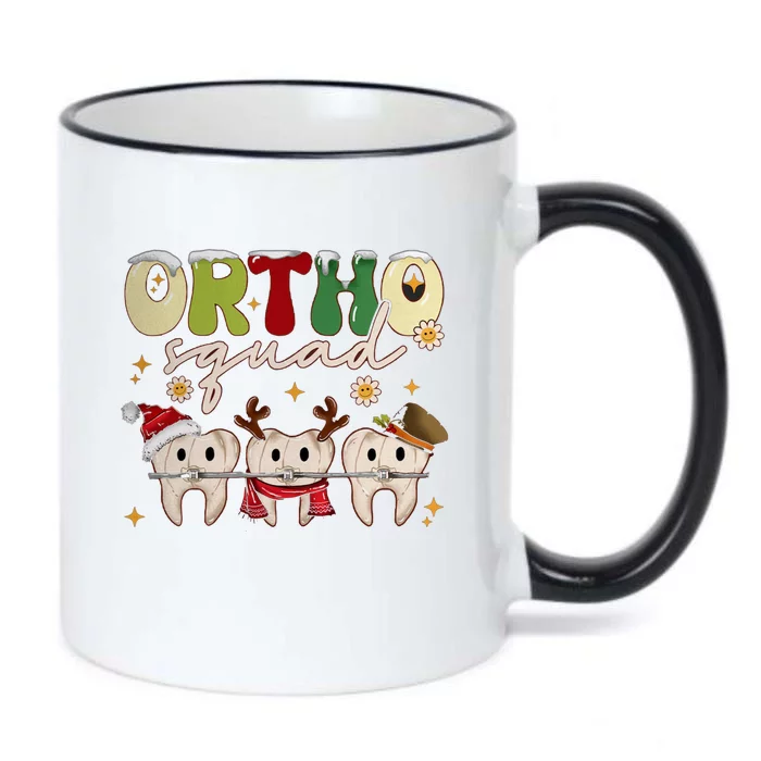 Retro Groovy Ortho Squad Christmas Orthodontist Dentist Gift Black Color Changing Mug