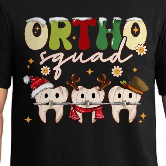 Retro Groovy Ortho Squad Christmas Orthodontist Dentist Gift Pajama Set