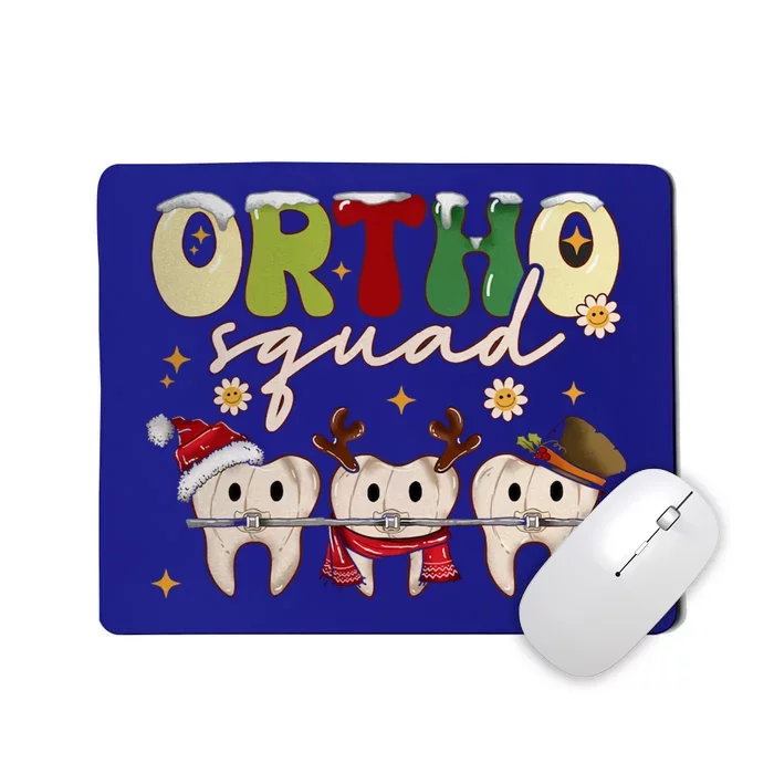 Retro Groovy Ortho Squad Christmas Orthodontist Dentist Gift Mousepad