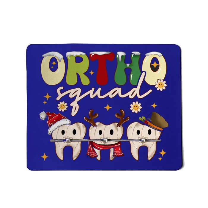 Retro Groovy Ortho Squad Christmas Orthodontist Dentist Gift Mousepad