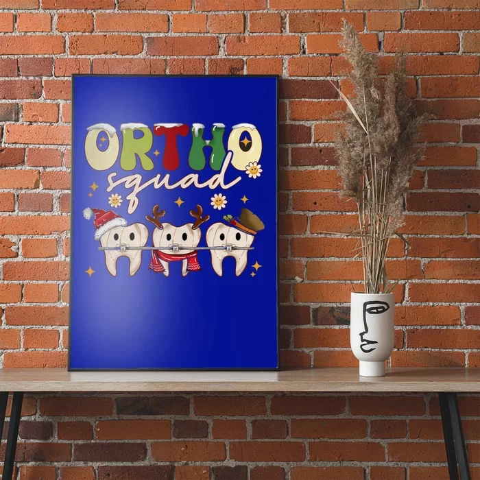 Retro Groovy Ortho Squad Christmas Orthodontist Dentist Gift Poster