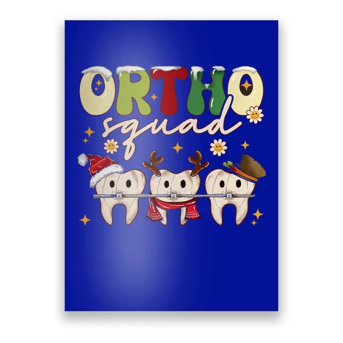 Retro Groovy Ortho Squad Christmas Orthodontist Dentist Gift Poster