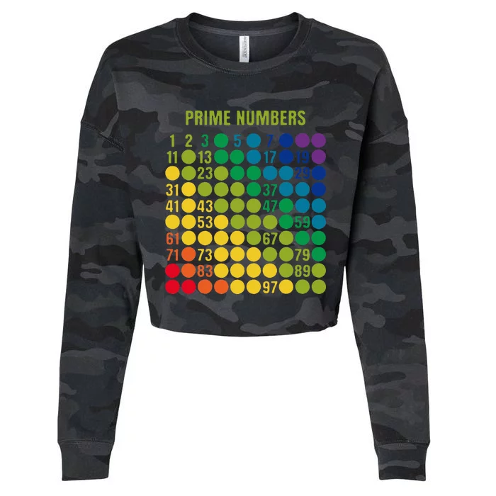 Rainbow G.rid Of Prime Numbers School Teacher Cropped Pullover Crew