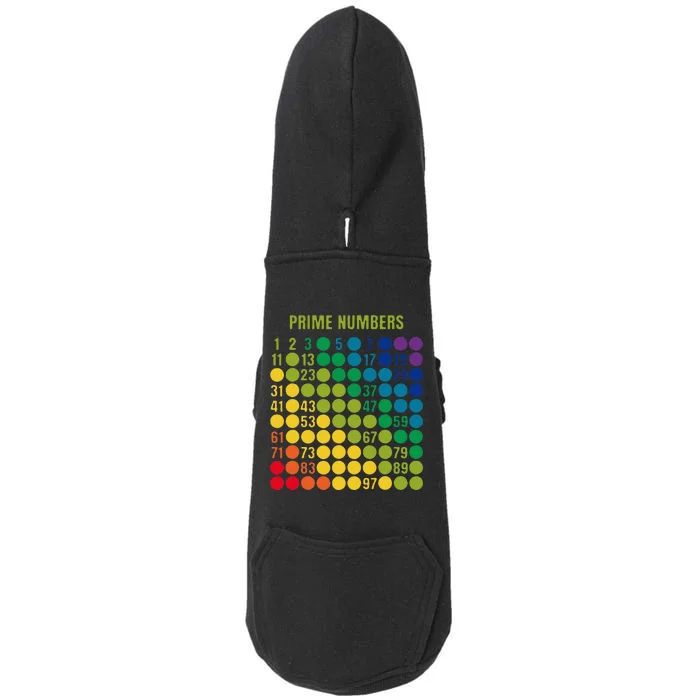 Rainbow Grid Of Prime Numbers School Teacher Doggie 3-End Fleece Hoodie