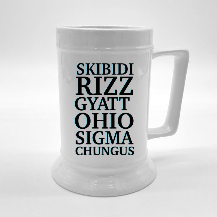 Rizz Gyatt Ohio Sigma Chungus Front & Back Beer Stein