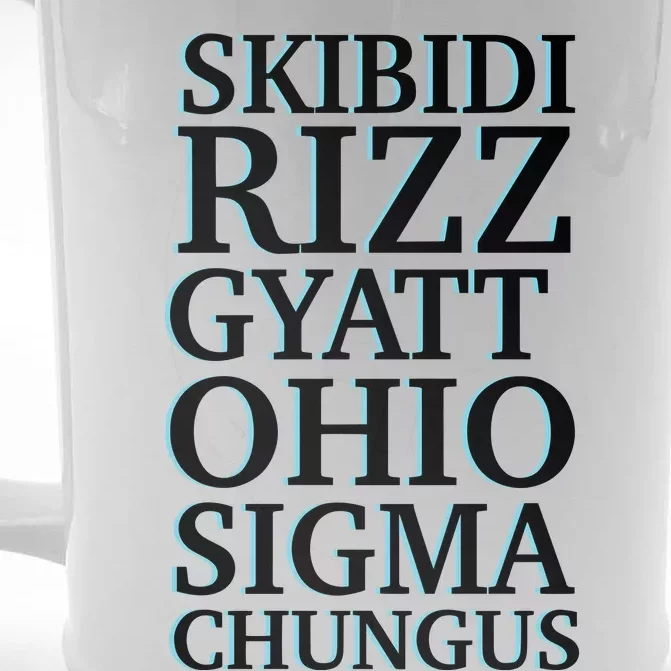 Rizz Gyatt Ohio Sigma Chungus Front & Back Beer Stein