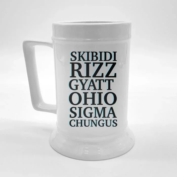 Rizz Gyatt Ohio Sigma Chungus Front & Back Beer Stein