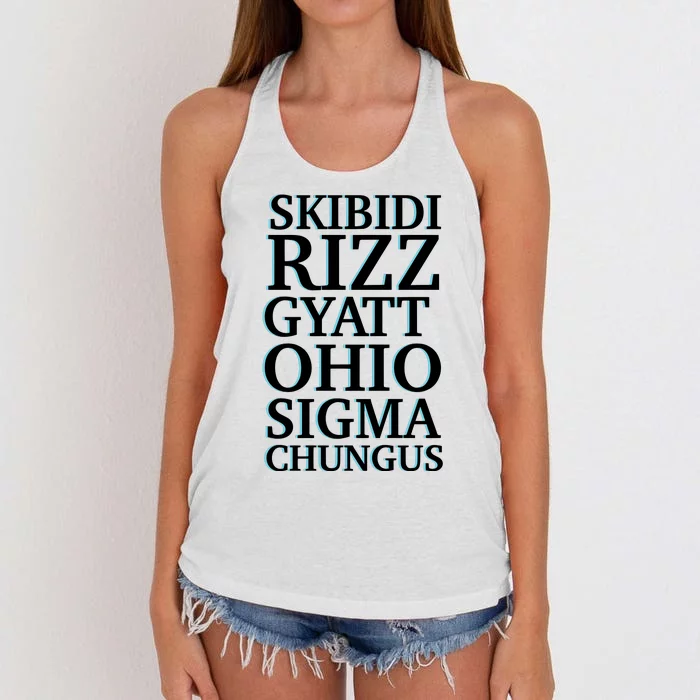 Rizz Gyatt Ohio Sigma Chungus Women's Knotted Racerback Tank