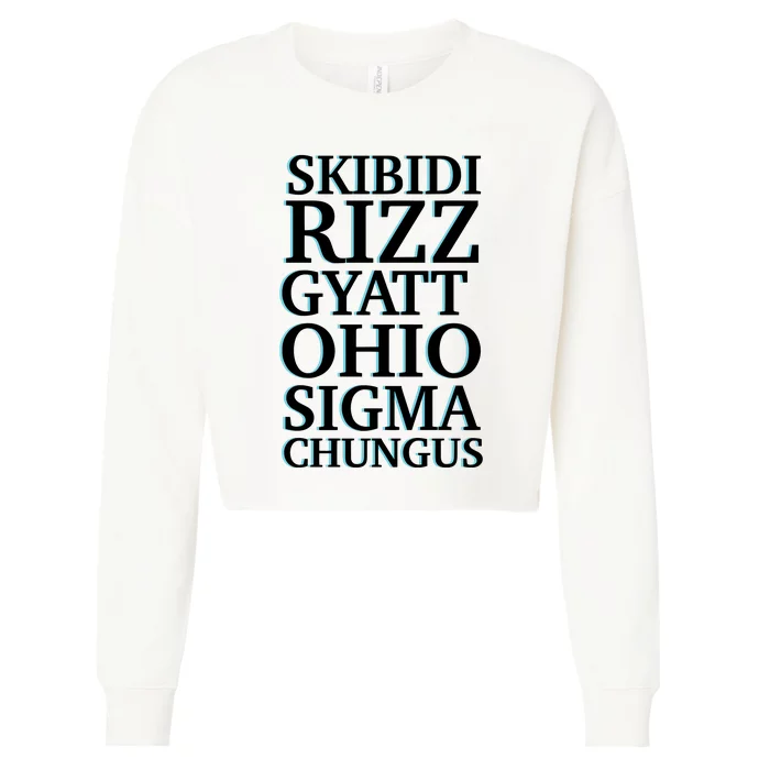 Rizz Gyatt Ohio Sigma Chungus Cropped Pullover Crew