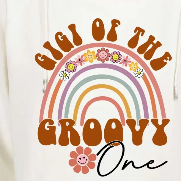 Retro Gigi Of Groovy One Matching Family 1st Birthday Party Meaningful Gift Womens Funnel Neck Pullover Hood