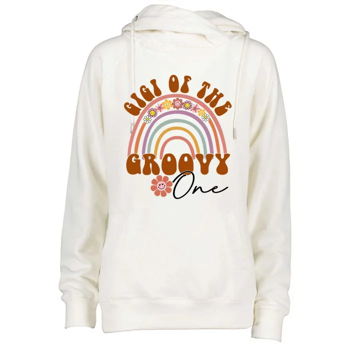 Retro Gigi Of Groovy One Matching Family 1st Birthday Party Meaningful Gift Womens Funnel Neck Pullover Hood