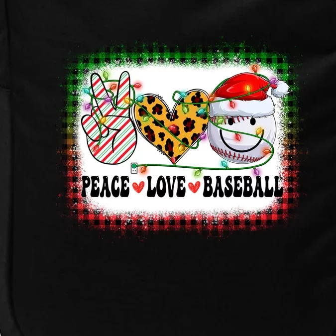 Retro Groovy Peace Love Baseball Christmas Lights Xmas Cool Gift Impact Tech Backpack