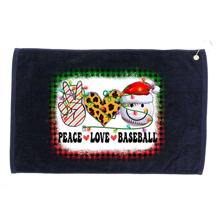 Retro Groovy Peace Love Baseball Christmas Lights Xmas Cool Gift Grommeted Golf Towel