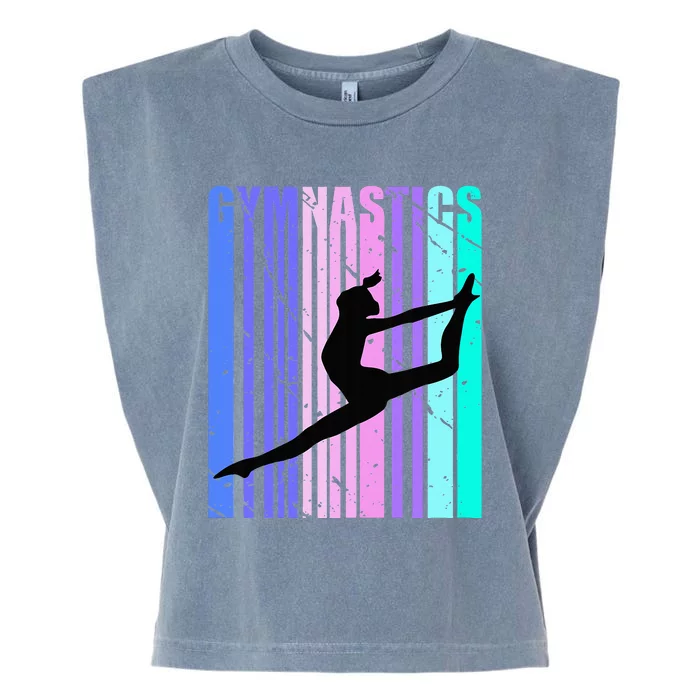 Retro Gymnastics Purple Green Woman Women Gymnast Garment-Dyed Women's Muscle Tee