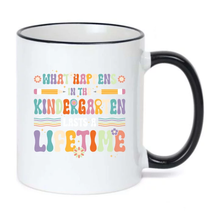 Retro Groovy Preschool Kindergarten Teacher Great Gift Black Color Changing Mug