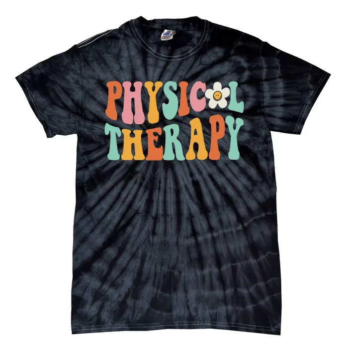 Retro Groovy Physical Therapy Physical Therapist PT Month Tie-Dye T-Shirt