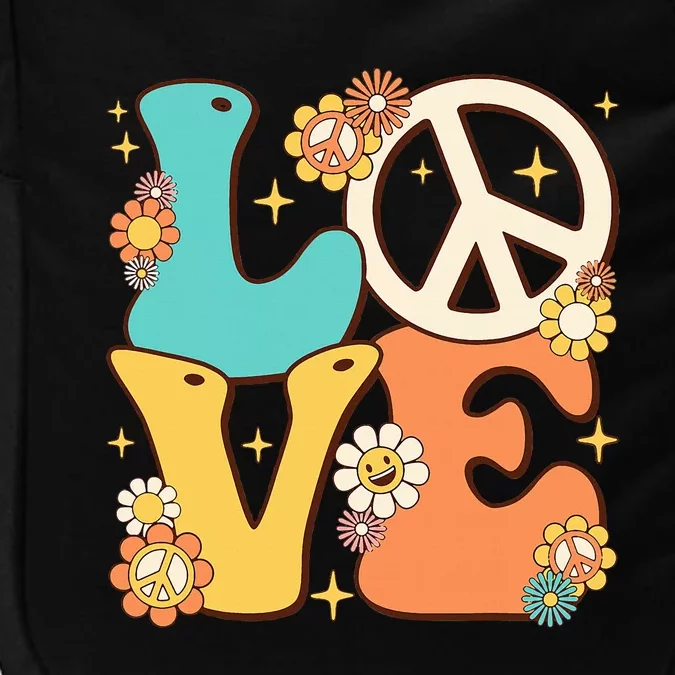 Retro Groovy Peace Sign Love 60s 70s Costume Hippie Theme Impact Tech Backpack