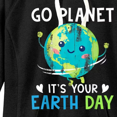 Retro Go Planet It's Your Earth Day Women's Fleece Hoodie