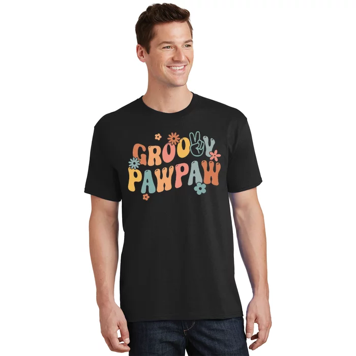 Retro Groovy Pawpaw Flower Power Hippie Family Groovy Vibes T-Shirt