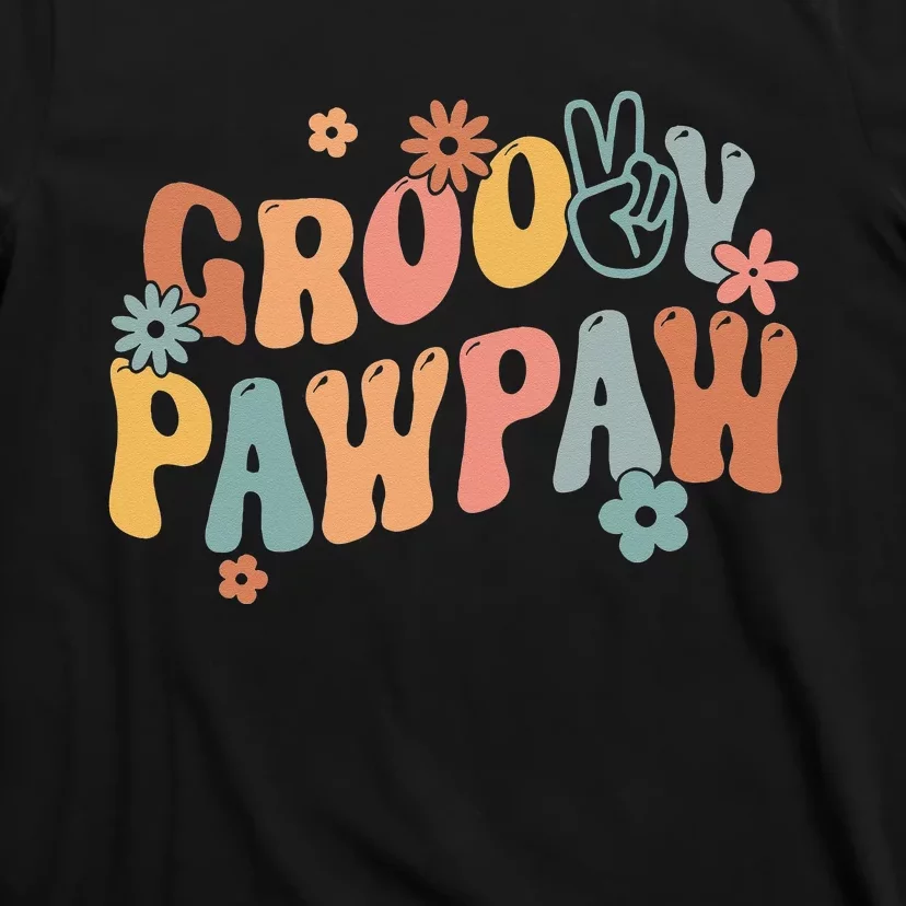 Retro Groovy Pawpaw Flower Power Hippie Family Groovy Vibes T-Shirt