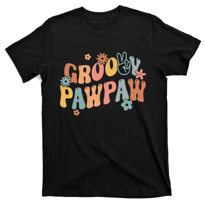 Retro Groovy Pawpaw Flower Power Hippie Family Groovy Vibes T-Shirt