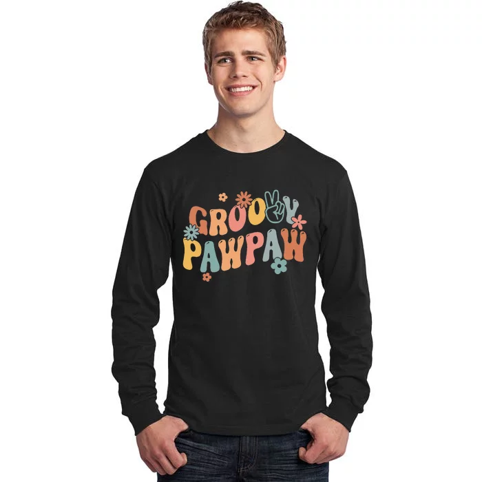 Retro Groovy Pawpaw Flower Power Hippie Family Groovy Vibes Tall Long Sleeve T-Shirt