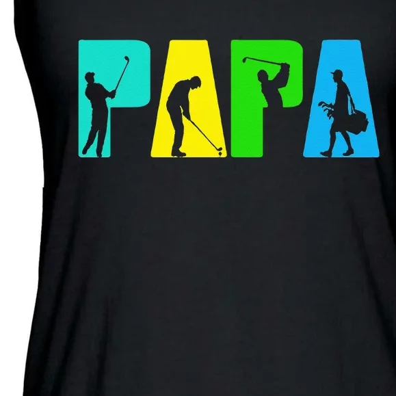 Retro Golfing Papa Golfer Golf Gifts For Fathers Day Ladies Essential Flowy Tank