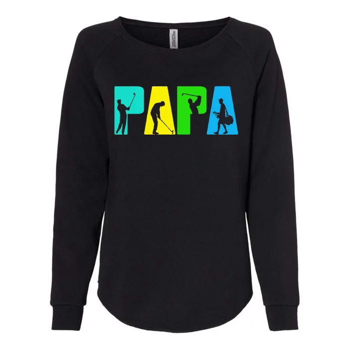 Retro Golfing Papa Golfer Golf Gifts For Fathers Day Womens California Wash Sweatshirt