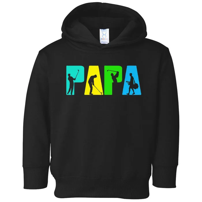 Retro Golfing Papa Golfer Golf Gifts For Fathers Day Toddler Hoodie