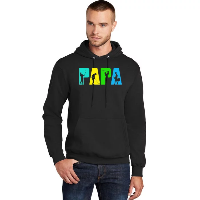 Retro Golfing Papa Golfer Golf Gifts For Fathers Day Tall Hoodie