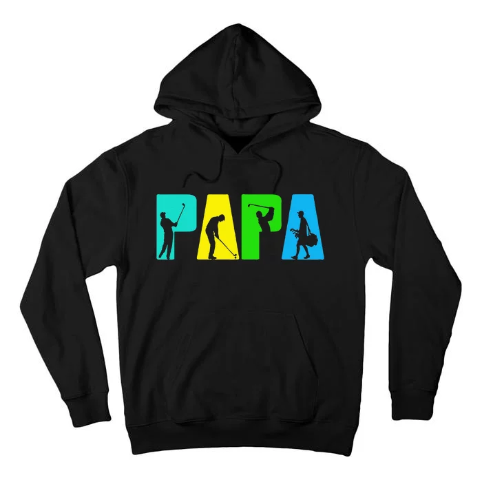 Retro Golfing Papa Golfer Golf Gifts For Fathers Day Tall Hoodie