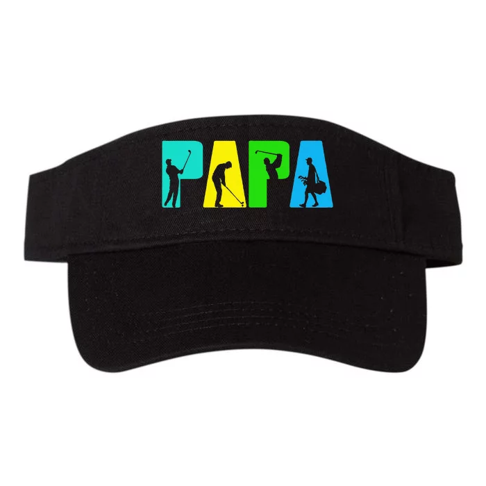 Retro Golfing Papa Golfer Golf Gifts For Fathers Day Valucap Bio-Washed Visor