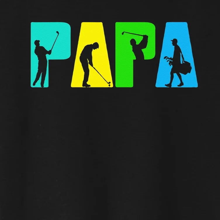 Retro Golfing Papa Golfer Golf Gifts For Fathers Day Women's Crop Top Tee