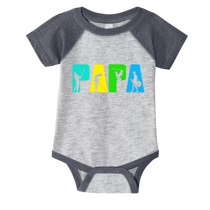 Retro Golfing Papa Golfer Golf Gifts For Fathers Day Infant Baby Jersey Bodysuit