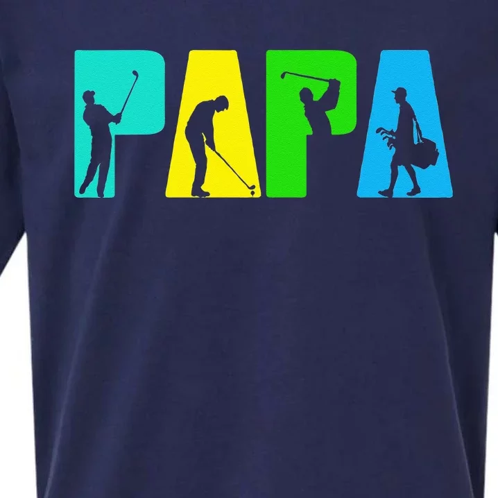 Retro Golfing Papa Golfer Golf Gifts For Fathers Day Sueded Cloud Jersey T-Shirt