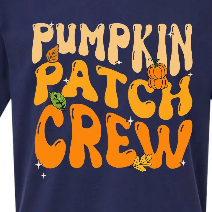 Retro Groovy Pumpkin Patch Crew Thanksgiving Fall Autumn Sueded Cloud Jersey T-Shirt