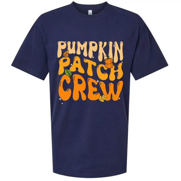 Retro Groovy Pumpkin Patch Crew Thanksgiving Fall Autumn Sueded Cloud Jersey T-Shirt