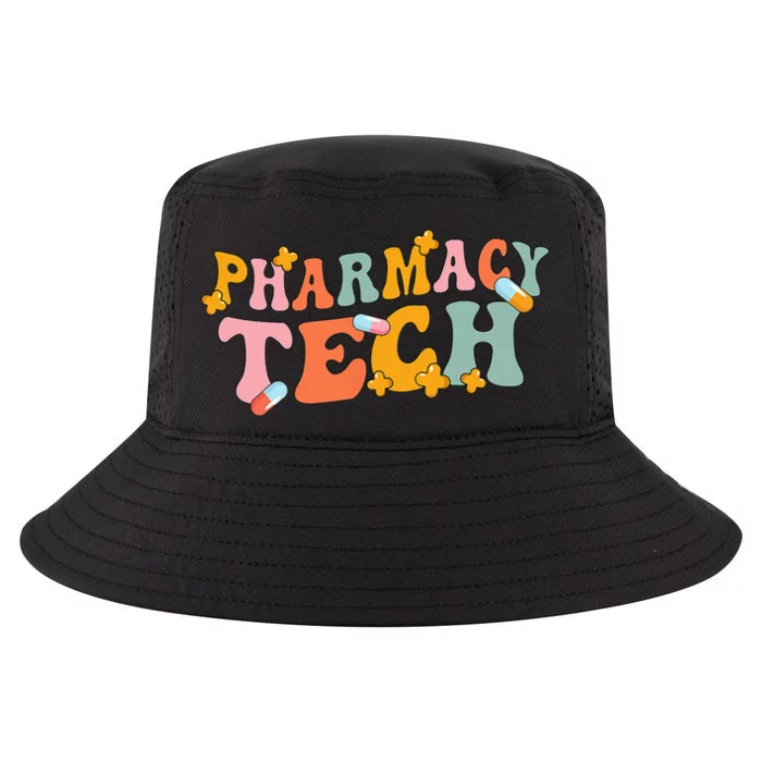 Retro Groovy Pharmacy Technician Pharmacist Pharmacy Tech Cool Comfort Performance Bucket Hat