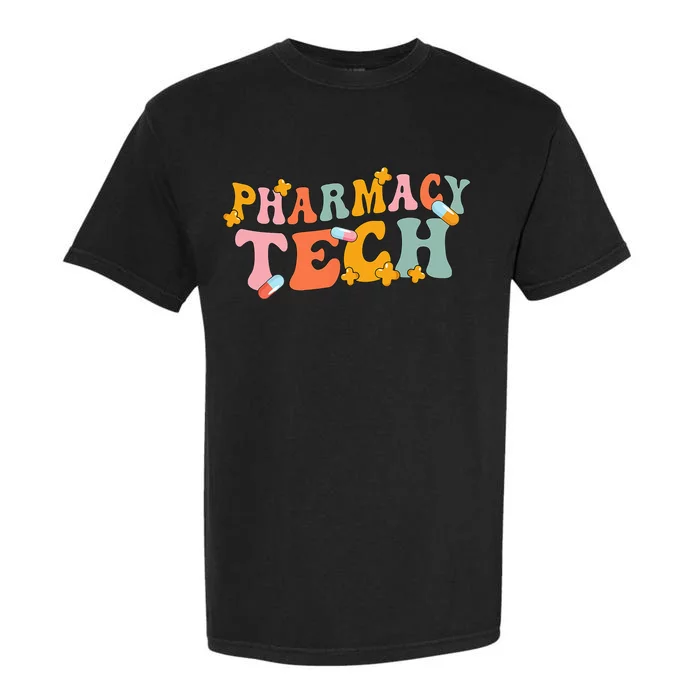 Retro Groovy Pharmacy Technician Pharmacist Pharmacy Tech Garment-Dyed Heavyweight T-Shirt