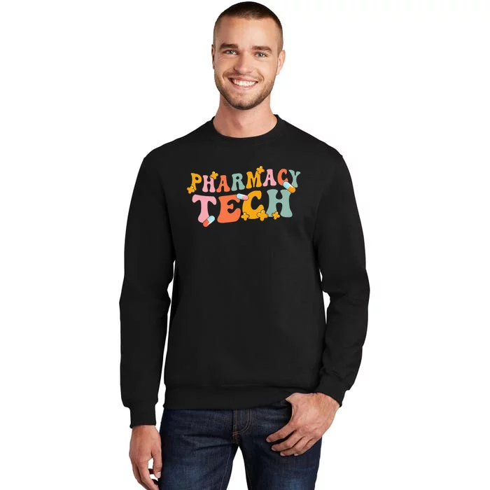 Retro Groovy Pharmacy Technician Pharmacist Pharmacy Tech Sweatshirt