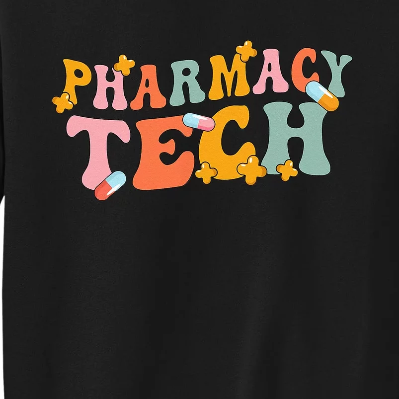 Retro Groovy Pharmacy Technician Pharmacist Pharmacy Tech Sweatshirt